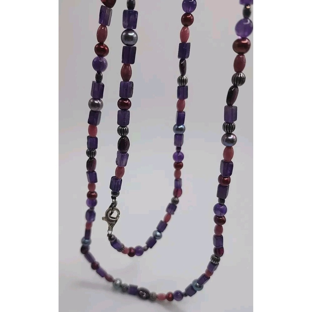 Vintage Carolyn Pollack QVC Southwest Amethyst Rhodonite Raspberry Pearl Bead... - Picture 9 of 12